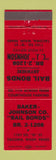 Matchbook Cover - Baker Johnson Bail Bonds Tacoma WA