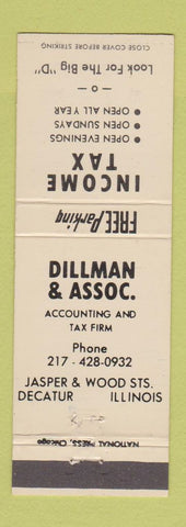 Matchbook Cover - Dillman Income Tax Accounting Decatur IL