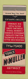 Matchbook Cover - McMullen Tools Detroit MI WEAR