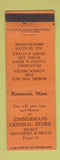 Matchbook Cover - Zimmermans General Store Rosemont MN low phone # WEAR