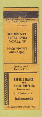 Matchbook Cover - Paper Service Office Supply Indianapolis IN WEAR