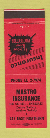 Matchbook Cover - Mastro Insurance