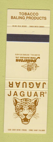 Matchbook Cover - Jaguar Patterson Farm Supply Tobacco Baling Silver Hill ON