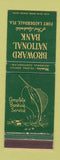 Matchbook Cover - Broward National Bank Fort Lauderdale FL #1 GREEN