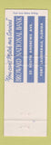 Matchbook Cover - Broward National Bank Fort Lauderdale FL #2 WHITE