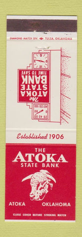 Matchbook Cover - Atoka State Bank OK bull