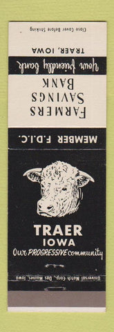 Matchbook Cover - Farmers Savings Bank Traer IA cows