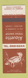 Matchbook Cover - Alouette Steak House Montreal QC