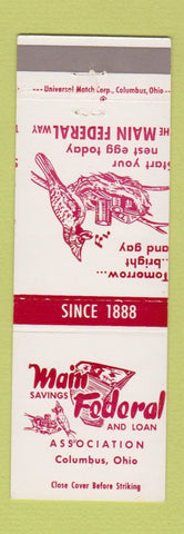Matchbook Cover - Main Federal Savings and Loan Columbus OH