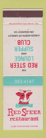 Matchbook Cover - Red Steer Restaurant Greeley Colorado