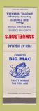 Matchbook Cover - Samuelson's Cabins Lemoyne NE fishing Lake Lake McConaughy
