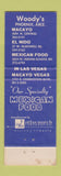 Matchbook Cover - Woody's Macayo Phoenix AZ Mexican Food