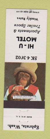 Matchbook Cover - Hi U Motel Ephrata WA monkey