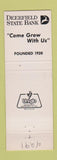 Matchbook Cover - Deerfield State Bank IL