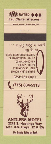 Matchbook Cover - Antlers Motel Eau Claire WI