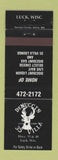 Matchbook Cover - Denucci's 35 Villa Luck WI Elk