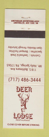 Matchbook Cover - Deer Lodge Restaurant Mount Holly Springs PA