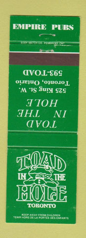 Matchbook Cover - Toad in the Hole Toronto ON