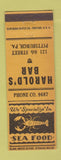 Matchbook Cover - Harold's Bar Pittsburgh PA lobster