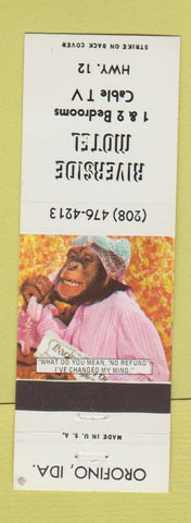 Matchbook Cover - Riverside Motel Orofino ID monkey