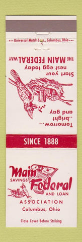 Matchbook Cover - Main Federal Savings and Loan Columbus OH