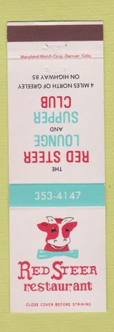 Matchbook Cover - Red Steer Restaurant Greeley Colorado