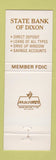 Matchbook Cover - State Bank of Dixon IL? Horse