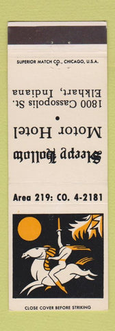 Matchbook Cover - Sleepy Hollow Motor Hotel Elkhart IN horse