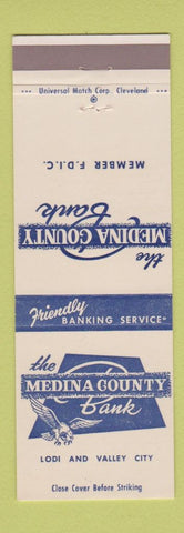 Matchbook Cover - Medina County Bank Lodi Valley City OH