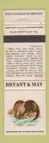 Matchbook Cover - Bryant and May Wild Annimals Otter WEAR
