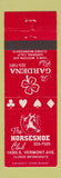 Matchbook Cover - Horseshoe Club Gardena CA cards poker