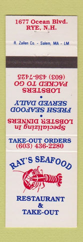 Matchbook Cover - Ray's Seafood Restaurant Rye NH lobster