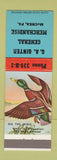 Matchbook Cover - GA Ginter General Store McCrea PA