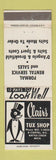 Matchbook Cover - Clair's Tuxedo Shop penguin Battle Creek MI