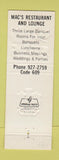 Matchbook Cover - Mac's Restaurant lobster Somers Point NJ