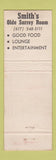 Matchbook Cover - Smith's Olde Surrey Room Falmouth MA WORN