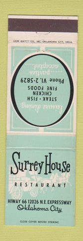 Matchbook Cover - Surrey House Restaurant Oklahoma City OK Route 66