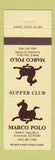 Matchbook Cover - Marco Polo Supper Club Scottsdale AZ