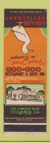 Matchbook Cover - Goo Goo Restaurant duck Columbus GA