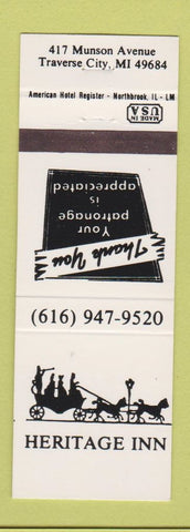 Matchbook Cover - Heritage Inn Traverse City MI