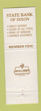 Matchbook Cover - State Bank of Dixon IL? Horse