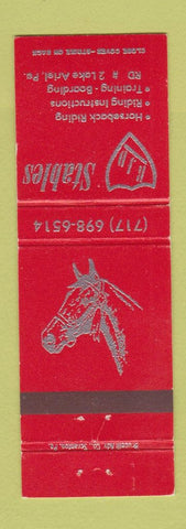 Matchbook Cover - RJD Stables horse Lake Ariel PA