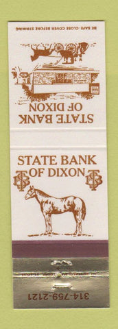 Matchbook Cover - State Bank of Dixon IL? Horse