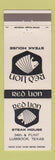 Matchbook Cover - Red Lion Steak House Lubbock TX