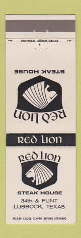 Matchbook Cover - Red Lion Steak House Lubbock TX