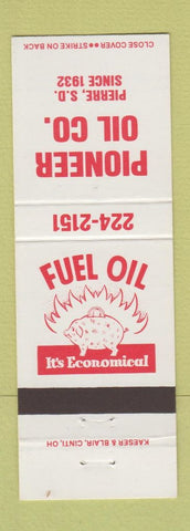 Matchbook Cover - Pioneer Oil Company Pierre SD piggy bank