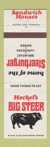 Matchbook Cover - Heckel's Big Steer Osseo WI Greensboro NC