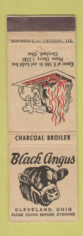 Matchbook Cover - Black Angus Restaurant Cleveland OH