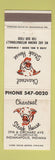 Matchbook Cover - Charcoal Steak House Indianapolis IN