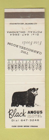 Matchbook Cover - Black Angus Motel Poteau OK